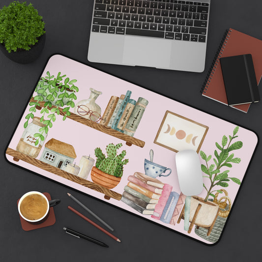 Boho Bookshelf Desk Pad