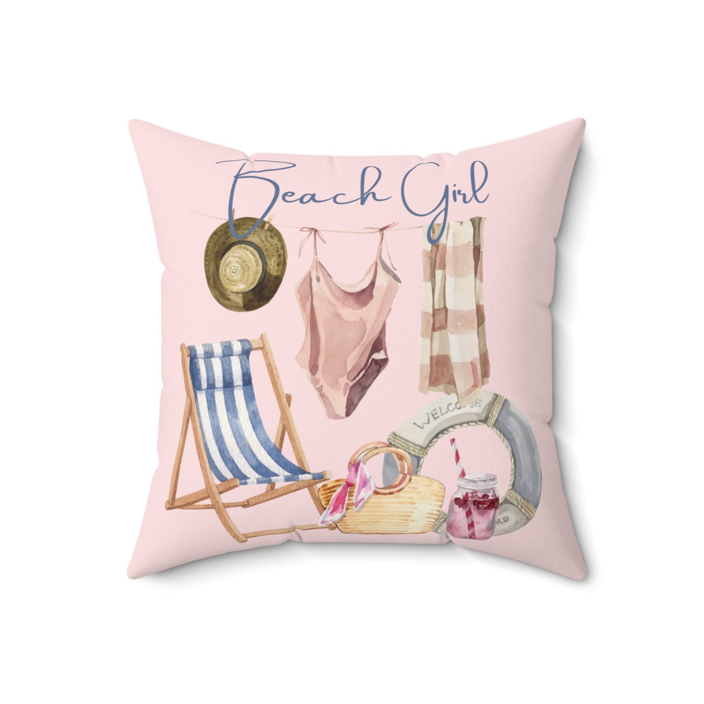 Beach Girl Square Pillow